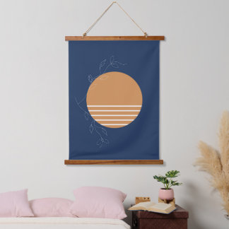 'Portside' hanging tapestry artwork, dark blue