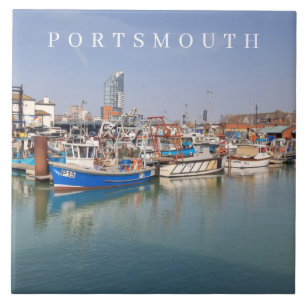 Portsmouth boats view ceramic tile