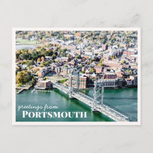 Portsmouth Bridge Aerial View New Hampshire Photo Postcard