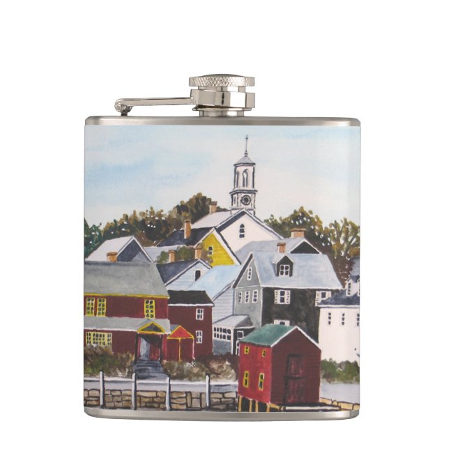 Portsmouth Harbour New Hampshire Hip Flask (Front)