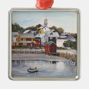 Portsmouth Harbour, New Hampshire Metal Tree Decoration