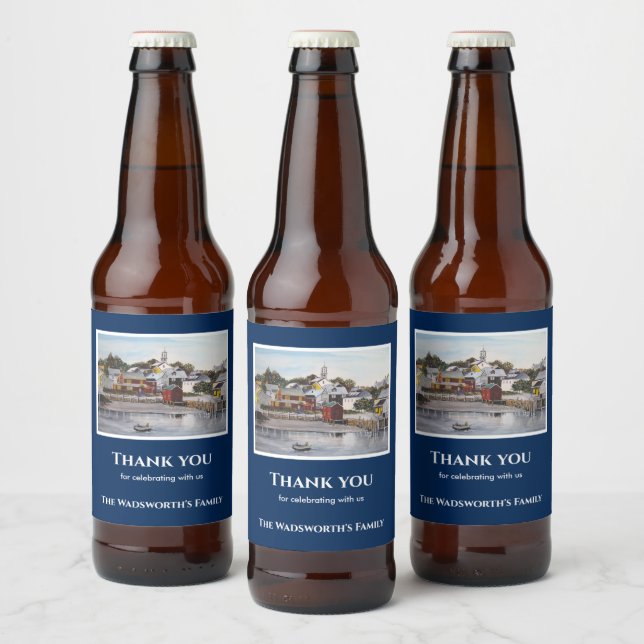 Portsmouth Harbour New Hampshire USA Painting Beer Bottle Label (Bottles)