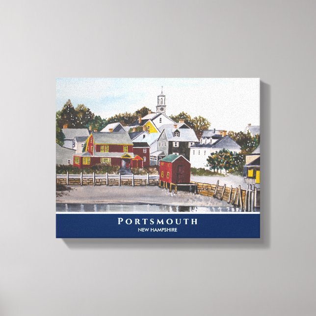 Portsmouth Harbour New Hampshire USA Painting Canvas Print (Front)
