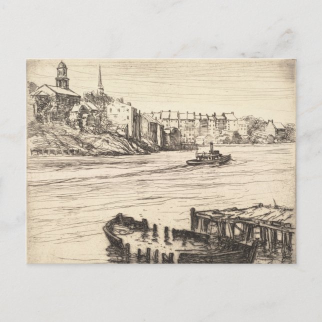 Portsmouth Harbour Vintage Postcard (Front)