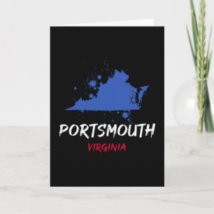 Portsmouth Virginia Va Paint Splatter Vacation Sou Card