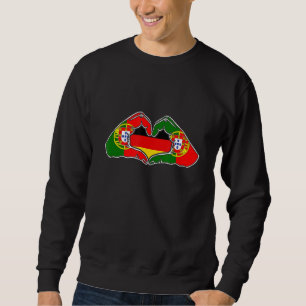 Portugal and Germany Heart hand friendship Sweatshirt