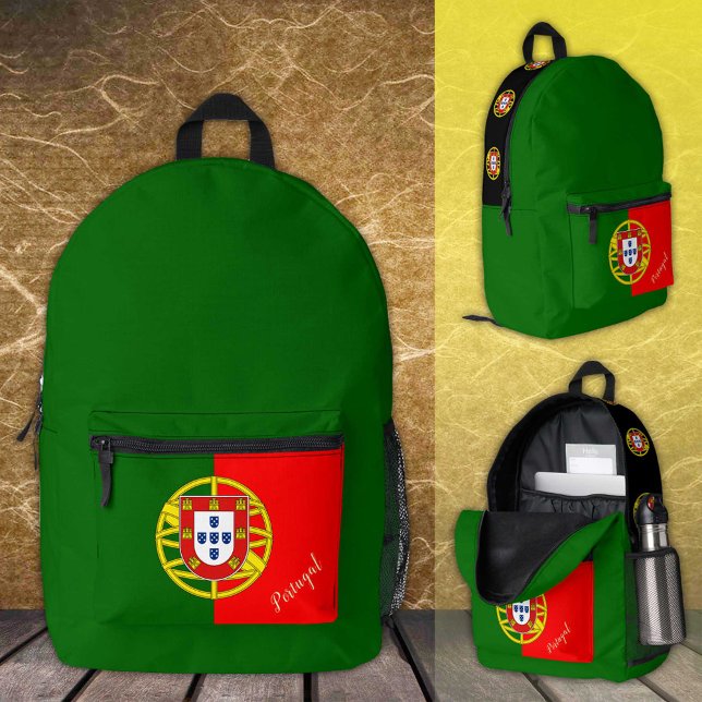 Portugal, backpack, Green, Portuguese Flag /Custom Printed Backpack (Creator Uploaded)