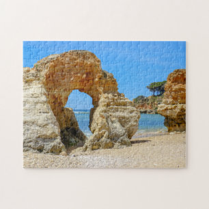 Portugal Beach with Rocks in the Algarve Jigsaw Puzzle