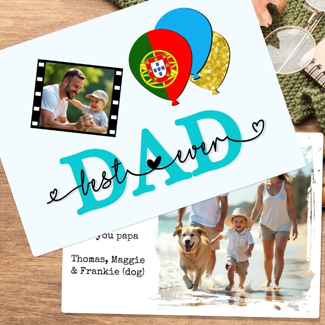 Portugal Best Dad Ever Photo Card, Flag, Father's Card (Best DAD Ever / Portugal fathers day)