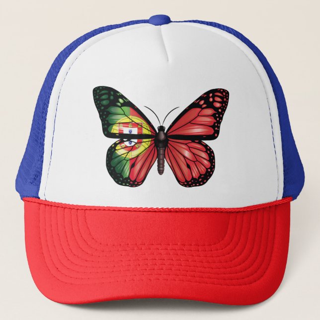Portugal butterfly monarch flag trucker hat (Front)