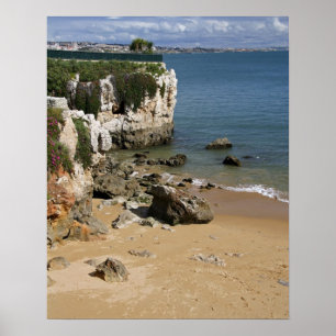 Portugal, Cascais. Praia da Rainha, a beach in Poster