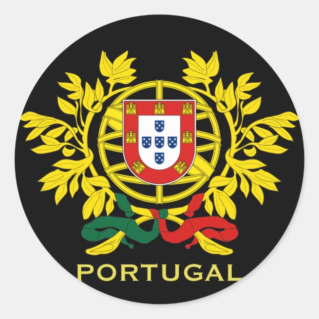 Portugal Coat of Arms Round Sticker (Front)