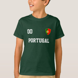 Portugal Custom Name & Number Football Kids Jersey T-Shirt