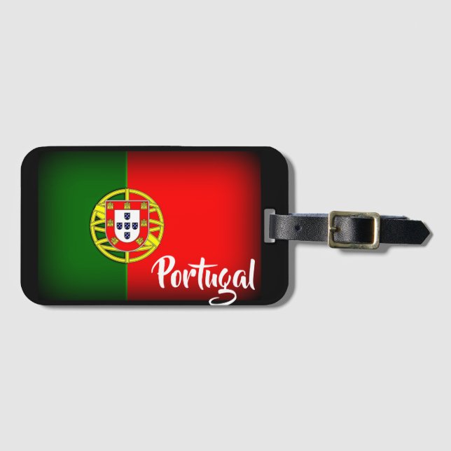 Portugal Darkened Flag Luggage Tag (Front Horizontal)