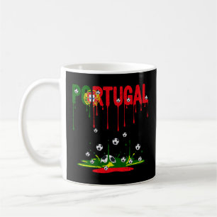 Portugal Dripping Flag Football Coffee Mug