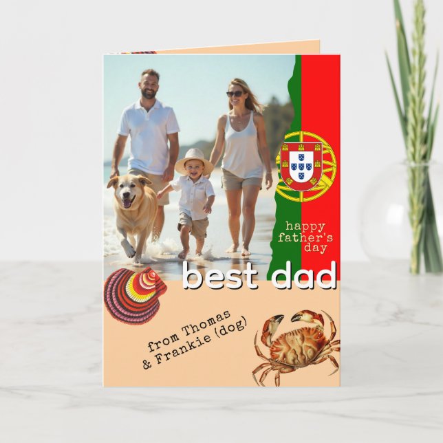 Portugal Father's Day Card, Portuguese Flag Card (Front)