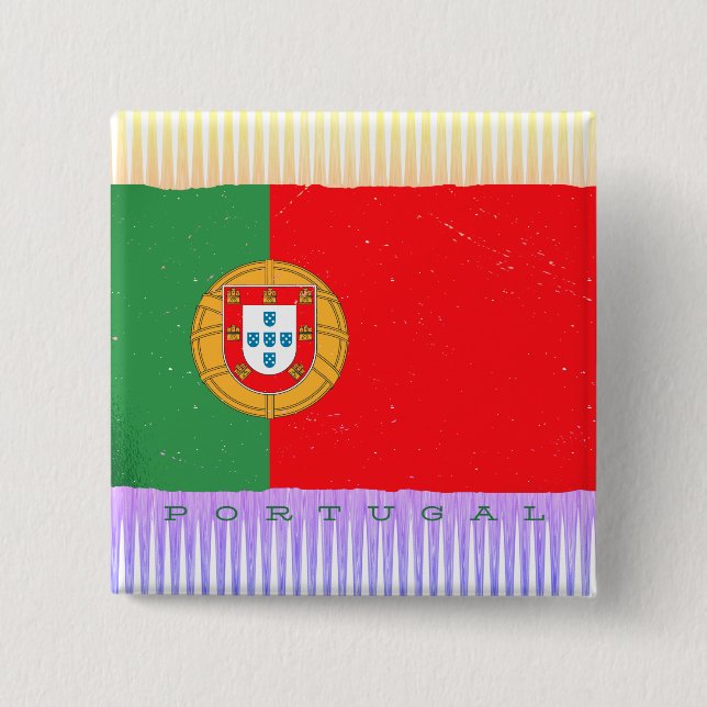 Portugal Flag 15 Cm Square Badge (Front)