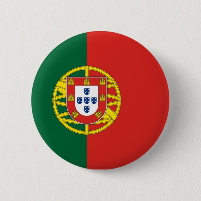 Portugal flag 6 cm round badge (Front)
