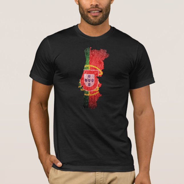 Portugal Flag and Map T-Shirt (Front)