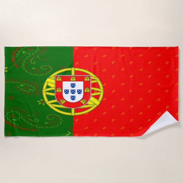 Portugal Flag Beach Towel (Front)