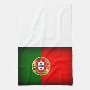 Portugal Flag Black Edge Tea Towel