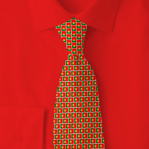 Portugal Flag Brick Pattern Tie