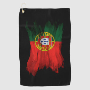Portugal flag brush stroke, national flag golf towel