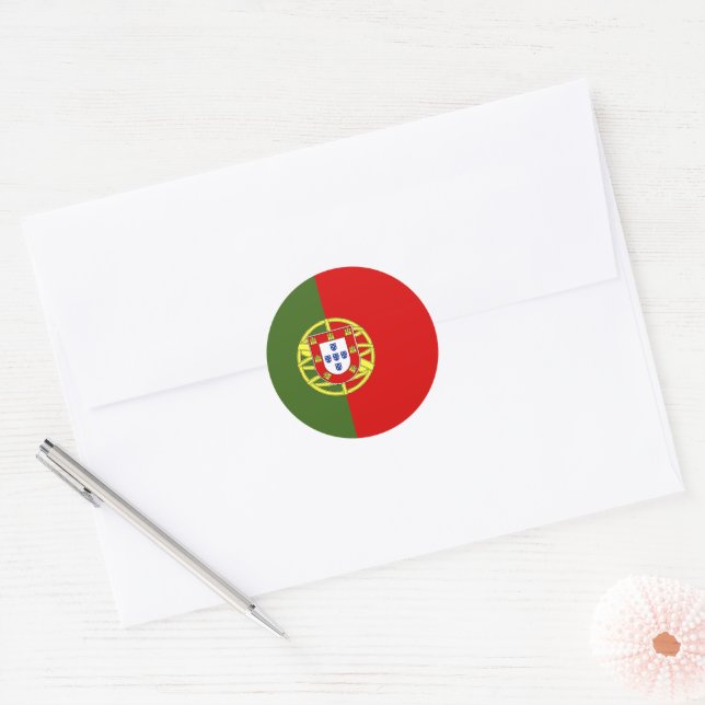 Portugal flag classic round sticker (Envelope)