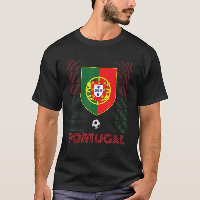 Portugal Flag Football Soccer Portuguese Fans T-Shirt (Front)