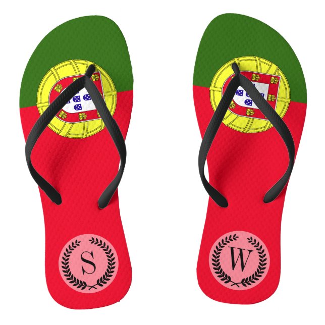 Portugal Flag Jandals (Footbed)