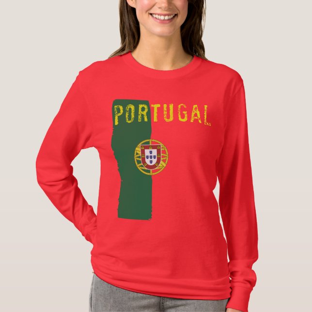 Portugal Flag Ladies Long Sleeve T-Shirt (Front)