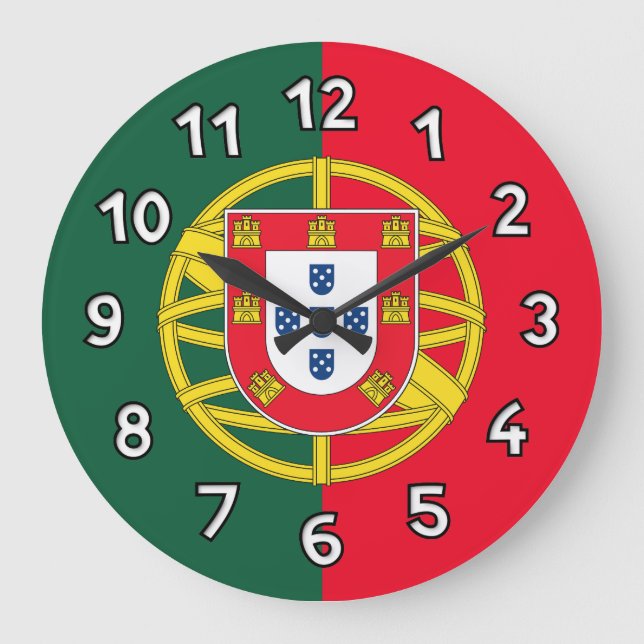 Portugal flag large clock (Front)