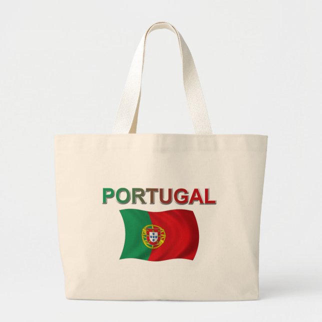 Portugal Flag Large Tote Bag (Front)