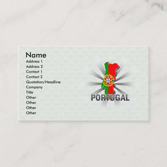 Portugal Flag Map 2.0 Business Card (Front)