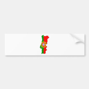 Portugal Flag Map full size Bumper Sticker