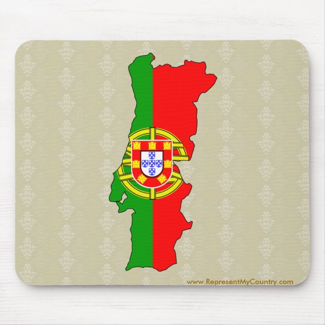 Portugal Flag Map full size Mouse Pad (Front)