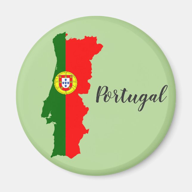 Portugal Flag Map Magnet (Front)