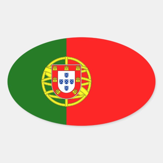 Portugal flag oval sticker (Front)