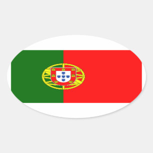 Portugal Flag Oval Sticker