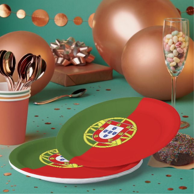 Portugal flag paper plate (Multi)