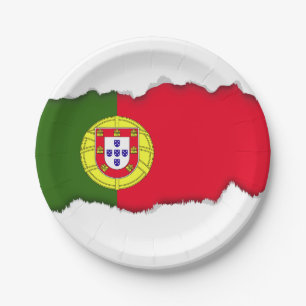 Portugal Flag Paper Plate