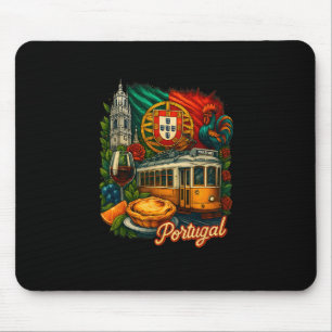 Portugal Flag Portugal Trip Portuguese Rooster Por Mouse Pad