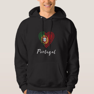 Portugal Flag Proud Heart Pride Portuguese Flag Ro Hoodie