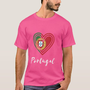 Portugal Flag Proud Heart Pride Portuguese Flag Ro T-Shirt