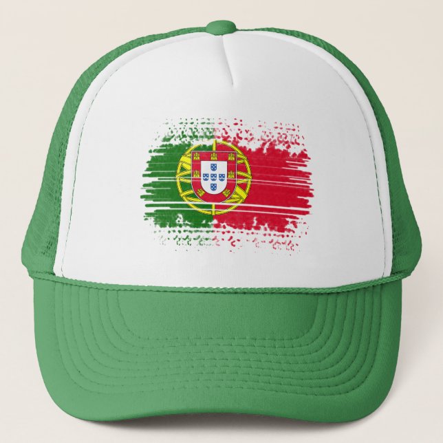 Portugal flag  trucker hat (Front)