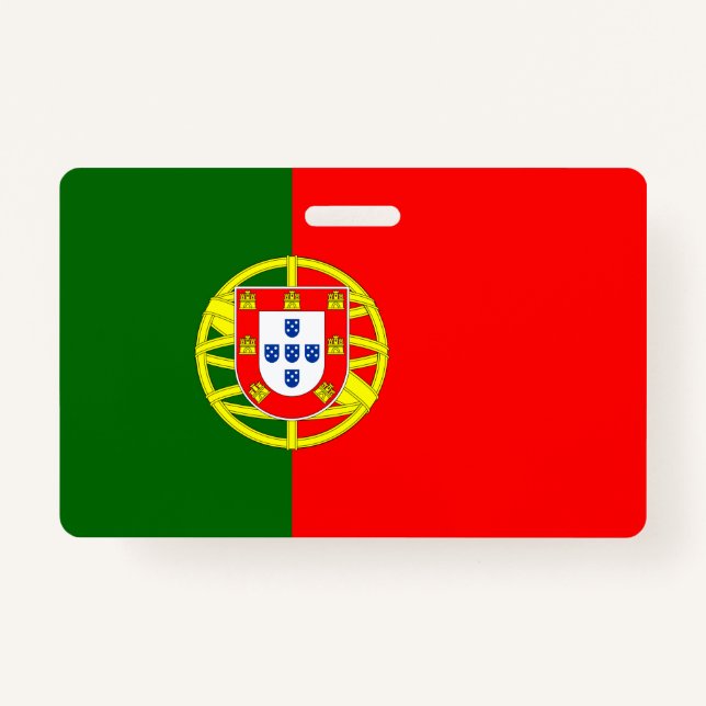 Portugal flag Vertical Badge ID Badge (Front)