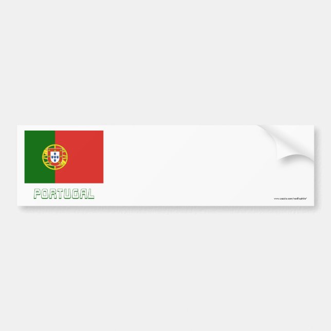 Portugal Flag with Name Bumper Sticker (Front)