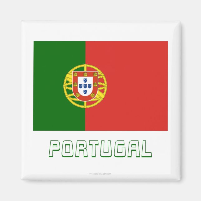 Portugal Flag with Name Magnet (Front)