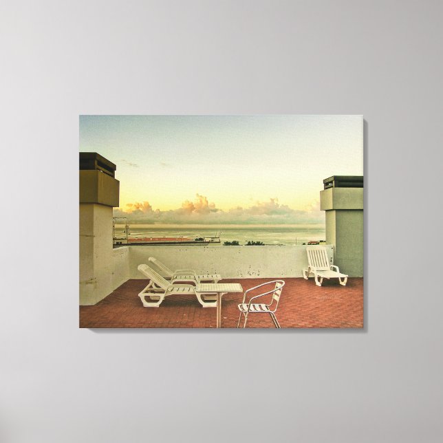 Portugal Funchal Rooftop Sunrise Wrapped Canvas (Front)