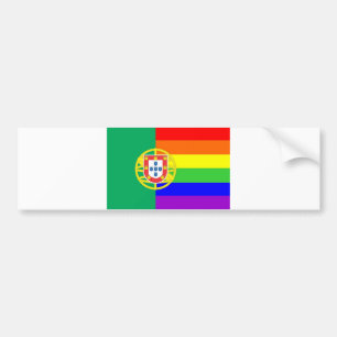 portugal gay proud rainbow flag homosexual bumper sticker